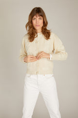 100% Cashmere Off White Iris Cardigan