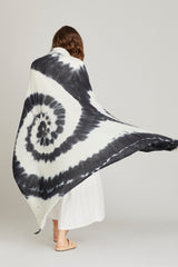 Black and White Tie Dye Throw 100 Percent Cashmere CRUMPET