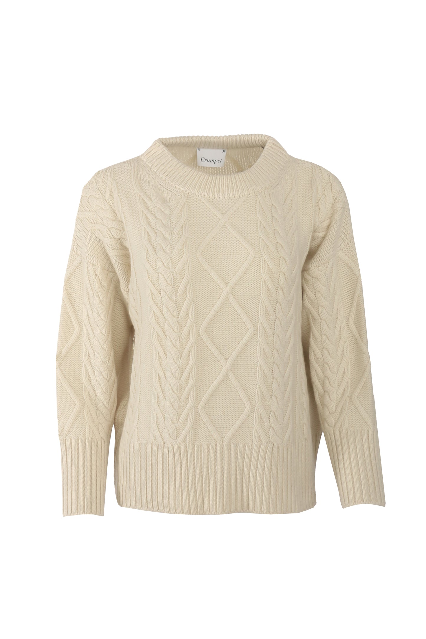 100% Cashmere Cable Sweater Cream- Small