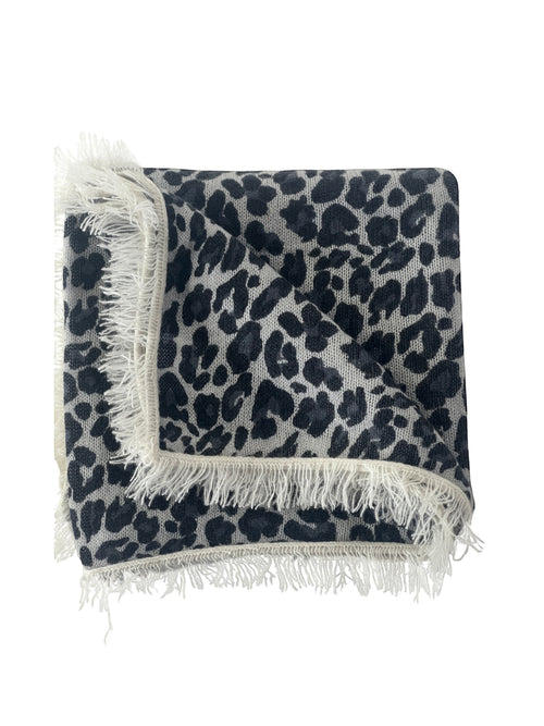 100% Cashmere Ice Leopard Square Scarf