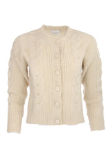100% Cashmere Off White Iris Cardigan