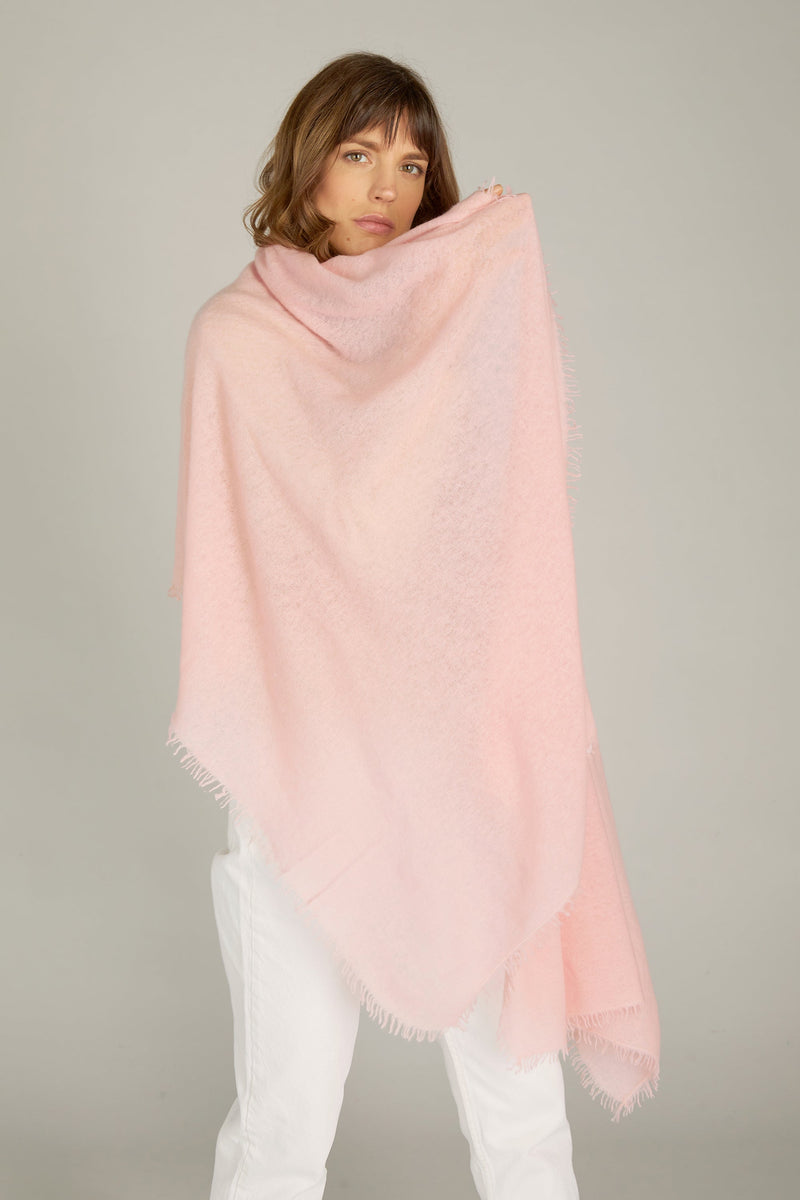 3337-08 Felt Scarf Baby Pink 70 x 200 100 Percent Cashmere S22-1-PAT accessory