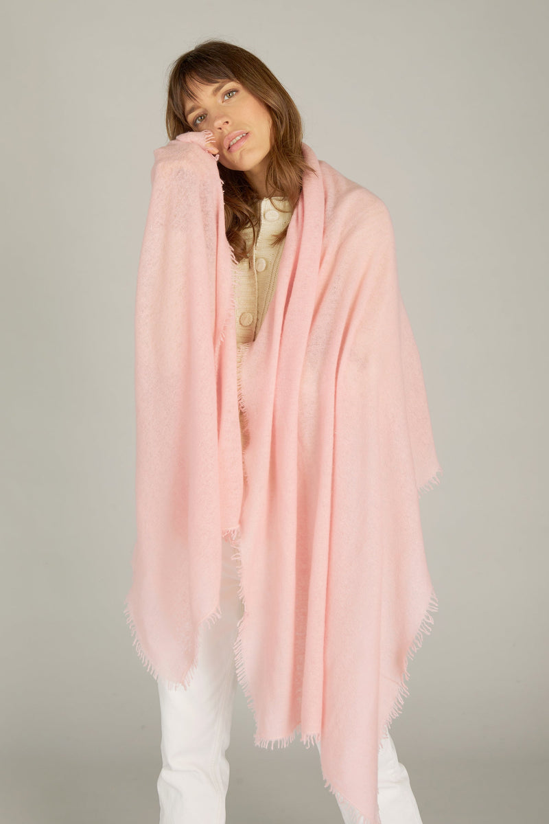 3337-08 Felt Scarf Baby Pink 70 x 200 100 Percent Cashmere S22-1-PAT accessory