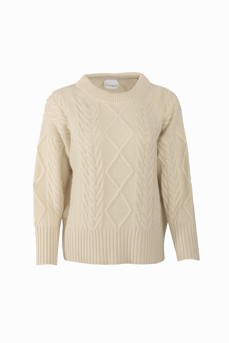 Cable Sweater Off White 100 Percent Cashmere AW22_KPA garment